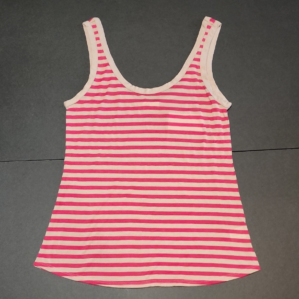 AG Adriano Goldschmied Pink and Tan Striped Tank Size S NWT